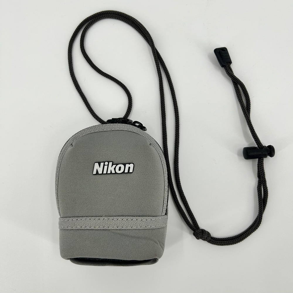 Nikon Compact Camera Case Grey Black Padded Pouch with Lanyard and Belt Loop
